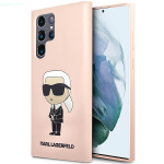 Karl Lagerfeld KLHCS23LSNIKBCP Sam S23 Ultra S918 hardcase roosa/roosa Silikoon Ikonik