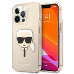 Karl Lagerfeld KLHCP13LKHTUGLGO iPhone 13 Pro / 13 6,1" zoty/kuldne kvakaane Glitter Karl`s Head