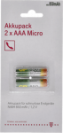 Telekom AAA laetav patarei 1.2V/850mAh, 2 tk blisterpakendis