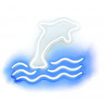 NEON SEINALE LED USB-ga - Delfin mudel
