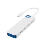 Hyper HyperDrive Flex 4 Port USB-C Hub, White/Blue | HD5201BUGL