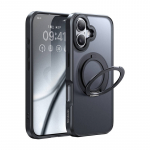 Mcdodo PC-4930 MagSafe kaitsembris iPhone 16 jaoks statiiviga (must)