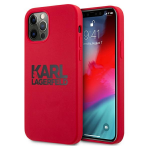 Karl Lagerfeld KLHCP12MSLKLRE musta logo silikoontomukaitse iPhone'ile 12|12 Pro 6.1, punane