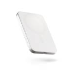 Zens Slim Qi2 Alumiiniumi Powerbank 5000 mAh MagSafe ja Qi2 Kompatiibne Valge