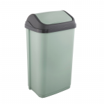 Waste bin with swivel lid 50L Swantje 38 5x29x66cm green 4052396104745