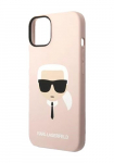 Karl Lagerfeld Kvakate Silikoonist Karl Head Magsafe Pink, iPhone 14 jaoks, KLHMP14SSLKHLP