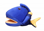 LEAN Toys Plush Blue Fish Mascot Puppet 25 cm