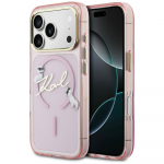 Karl Lagerfeld Etui IML Choupettes Karl Script Logo MagSafe iPhone'ile 17 Pro, roosa