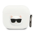 Karl Lagerfeld KLACA3SILCHWH AirPods 3 cover biay|white Silicone Choupette