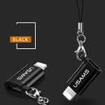 USAMS Adapter microUSB-lightning koos paelaga must/must SJ152ML01 (US-SJ152)