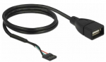 Delock USB 2.0 kontaktide riisutav liide 1 x USB 2.0 Type-A 60 cm (85671) Must