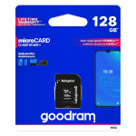 GOODRAM memory card microSD 128GB 100MB/s class 10 UHS I with adapter SD