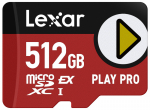 Lexar Play Pro 512GB microSD Express mlu kaart (LMSXPS0512G-BNNNG)