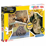Clementoni National Geographic Wild, Puzzle, Poistele, 6+ aastat, 104 tk