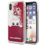 Karl Lagerfeld KLHCPXPABGFU iPhone X fushia/rowy kare mbris Liquid Glitter