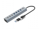 Conceptronic 7-pordi USB-A3.0/C adapter - 4x A3.0 + o. Neti gr