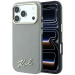 Case Karl Lagerfeld Saffiano Small Script Metal Logo MagSafe for iPhone 18 Pro / 17 Pro Beige