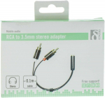 Deltaco Adapter 3,5 mm emalt 2 x RCA isale 0,1 m must