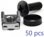 Lanview M6 CAGE NUT SET AND MOUNTING SCREW, 1set= 50pcs