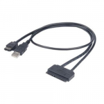 Akasa Flexstor eSATA USB SATA kaabel 0,4 m must