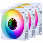 Phanteks M25 Gen2 120 mm PWM DRGB pratav ventilaator, valge, 3 tk (PH-F120M25R_G2_DWT01_3P)