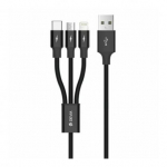 Devia Kintone Series 3In1 Tube, USB to Lightning, MicroUSB, Type-C, 1,2m, Bl