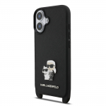 Karl Lagerfeld Saffiano ristikang Metal Karl ja Choupette puhvel Apple iPhone 17 puhveliik