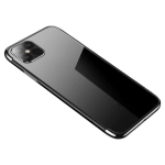 Hurtel Clear Color case TPU gel cover with a metallic frame for Samsung Galaxy S22 Ultra black