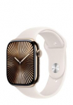 APPLE Watch Series 10 GPS + Cellular Gold Titanium, Starlight Sport Band M/L, MWYY3QF/A, 46mm
