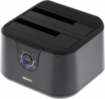 Deltaco USB 3.0 telk-dokk, 2x2,5/3,5"" SATA, must (MAP-GD35U3)