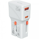 4smarts Reisikohalik adapter 25W USB-C/USB-A valgeTranslation: Travel adapter 25W USB-C/USB-A white