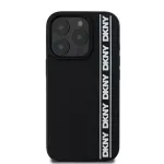 DKNY 3D-kummi korduslogoga mbris iPhone'ile 16 Pro Max, must