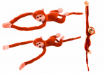 LEAN Toys Plush Monkey Mascot with Sound, Orange 80 cm