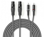 Nedis Kabelis 2x XLR F - 2x RCA M 3m