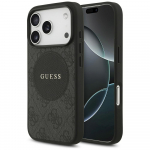 GUESS Etui 4G Circle Classic Logo MagSafe iPhone 17 Pro jaoks, must