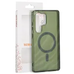 Tecto Shield Desert Mag -kinnitus Samsung Galaxy S25 Ultra telefonile, tumedan oliiviroheline