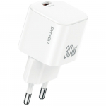 USAMS CC262 30W USB-C vrgulaadija + 1m valge USB-C/Liikumislaadi kaabel