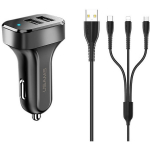 USAMS Iselaadimine. 2xUSB C13 2.1A 3in1 (microUSB/USB-C/valgustus) must/must NTU35YTSC13TZ