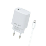 Beline Vrgutasu. 1x USB-C 20W + piksekaabel valge/valge PD3.0 BLNCW20L