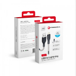 USB-kaabel A pistikust Lightning-pistikusse Forcell F-Energy 2,4A 12W Carbon 1 m CB-01A must