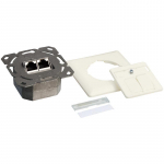 LogiLink Cat.6 Wall Outlet 2xRJ45 STP horizontal, pure white