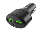 NATEC Autolaadija 2x USB 1x USB-C QC 3.0