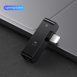 USAMS Adapter AU12 2w1 Lightning + 3,5mm must/black SJ385LN01 (US-SJ385)