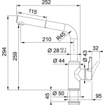 Kitchen faucet with pull-out hose Franke Urban 115.0595.088