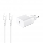 Gear Laadija 220V 1xUSB-C Valge PD/PPS 30W + 1m USB-C USB-C kaabel