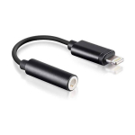 Forever Adapteri 3,5mm Audio Headphone Jack Adapter (A1749 / MMX62ZM/A Analog) 10cm Must```