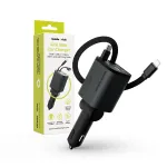 MOBILE ORIGIN 4in1 50W autolaadija CA28 - USB-C + USB-A, USB-C ja Lightning-juhe