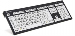 Logickeyboard XL Print klaviatuur Universaal USB QWERTZ Saksa Must, Valge