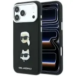 Case Karl Lagerfeld Saffiano with Karl AND Choupette Heads Pins AND Logo do iPhone 18 Pro Max/17 Pro Max
