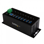 StarTech.com 7-port USB 3.0 tstuslik keskus voolukaitsega~7-port USB 3.0 keskus (5Gbps) - Metallist tstuslik USB-A keskus voolukaitsega ja 350W lepingekaitsega - Din-siinile, seinale vi tlauale kinnitatav - TAA-sertifikaadiga USB laienduskeskus